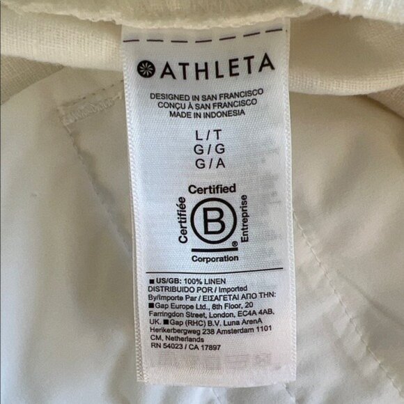 ATHLETA Retreat White Linen Jogger Size L Tall - Picture 9 of 9